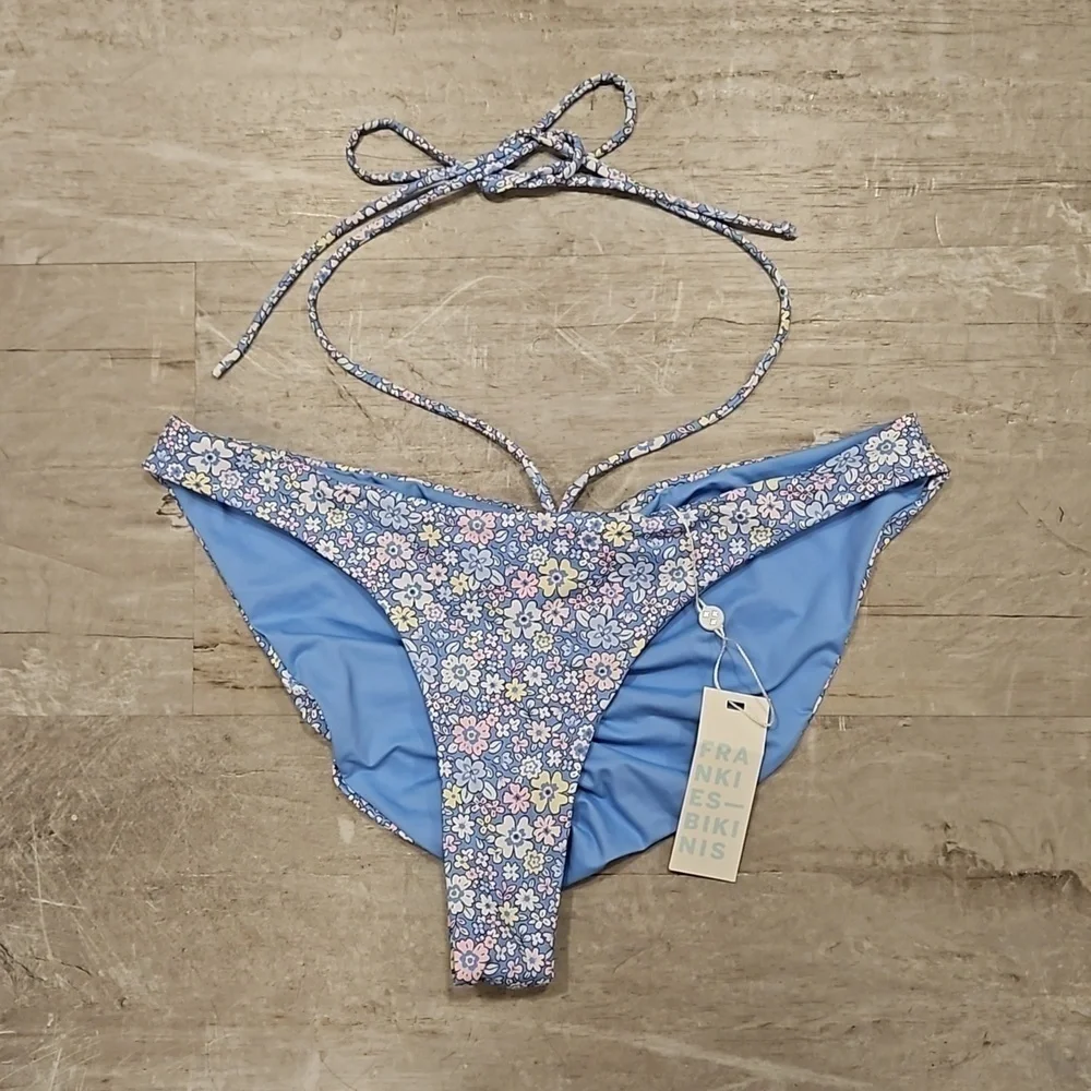 💕FRANKIES BIKINIS💕 Foxy Cheeky Bikini Bottom ~ Springtime Floral Print XL NWT